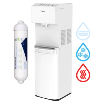ZESTAW Midea JS1844S WHITE Wolnostojący bezbutlowy dystrybutor wody z filtrem