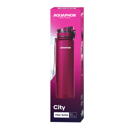 Butelka filtrująca City 1 litr (rózne kolory - bordowy)