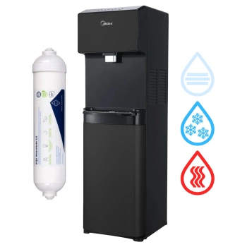 ZESTAW Midea JS1844S BLACK Wolnostojący dystrybutor wody z filtrem