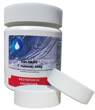 Chlorox T Tabletki 200 g przeznaczone do długotrwałej dezynfekcji wody basenowej NTCE  Opakowanie: 5 kg