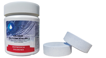 Chlorox Multitabletki chlorowe 200 g o działaniu bakteriobójczym do dezynfekcji wody NTCE  Opakowanie: 5 kg 