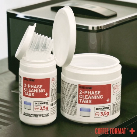 ZESTAW Coffee Format Małe opakowanie dwufazowych tabletek czyszczących i mały płyn do systemu mlecznego
