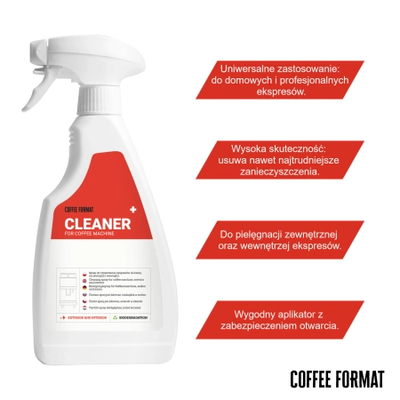 Coffee Format CLEANER+ Płyn do czyszczenia ekspresów w spray'u 500 ml