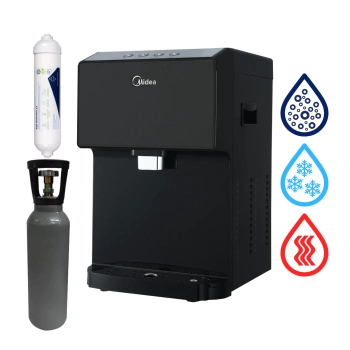 ZESTAW Midea JS1844T SODA PLUS BLACK Nablatowy dystrybutor wody gazowanej z akcesoriami