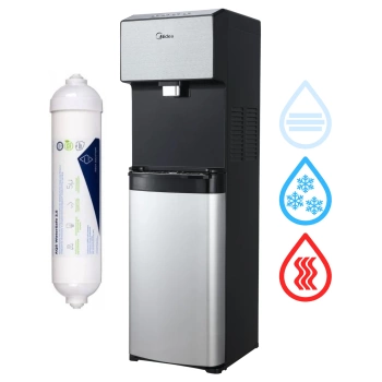 ZESTAW Midea JS1844S SILVER Wolnostojący dystrybutor wody z filtrem