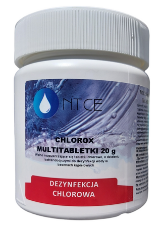 Chlorox Multitabletki chlorowe 20 g o działaniu bakteriobójczym do dezynfekcji wody NTCE  Opakowanie: 5 kg 