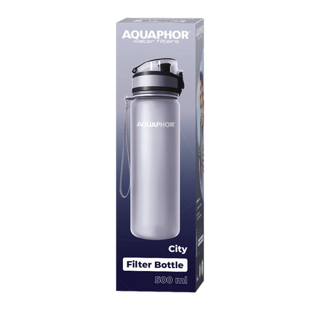 Butelka City 500 ml + 2 wkłady (rózne kolory - szary)