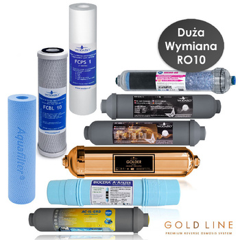 Komplet wkładów wodaRO pełny serwis roczny RO10 GOLD