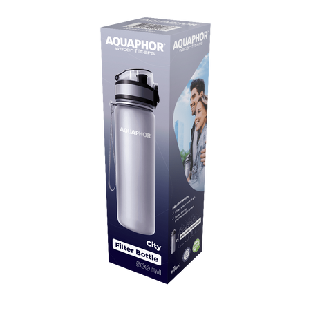 Butelka City 500 ml + 2 wkłady (rózne kolory - szary)