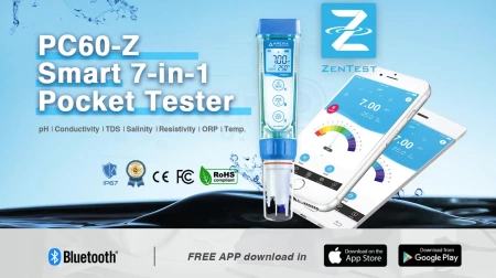  APERA INSTRUMENTS PC60-Z MIERNIK 7 w 1 pH, PRZEWODNOŚĆ/EC, TDS, ZASOLENIE, REZYSTYWNOŚĆ I TEMPERATURA