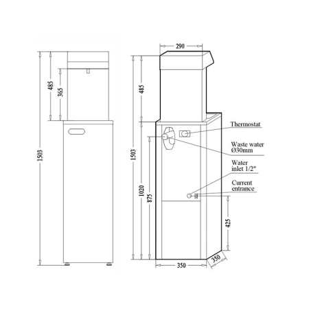 Canaletas A-8PE Stojąca fontanna wody pitnej sterowana przyciskiem nożnym