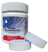 Chlorox Multitabletki chlorowe 200 g o działaniu bakteriobójczym do dezynfekcji wody NTCE  Opakowanie: 5 kg 