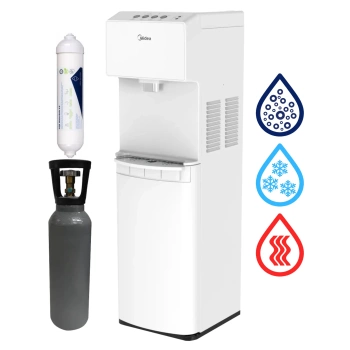 ZESTAW Midea JS1844S SODA PLUS WHITE Wolnostojący dystrybutor wody gazowanej z akcesoriami