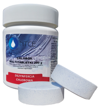 Chlorox Multitabletki chlorowe 200 g o działaniu bakteriobójczym do dezynfekcji wody NTCE  Opakowanie: 5 kg 